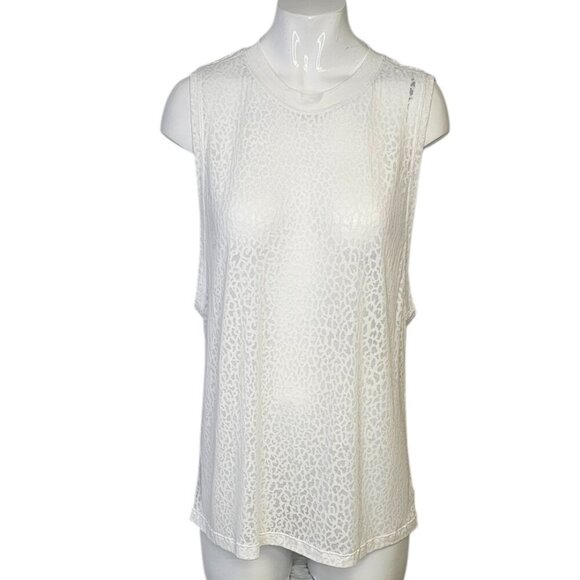 Lululemon All Yours Boyfriend Tank, Veil, City Camo Burnout White - Picture 1 of 7